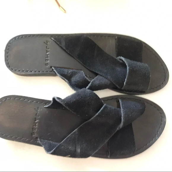 BY James suede black sandals size 7 - Picture 2 of 8